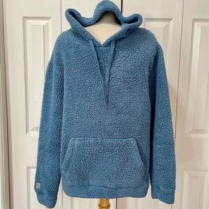 Original Penguin Blue Teddy Bear Fleece Men’s Hoodie Size Large